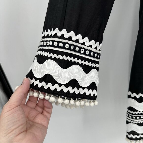 MILLY CABANA dress swim coverup retro pom poms beach cruise island black 8 - Picture 4 of 7